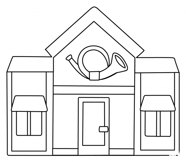 Post Office Emoji coloring page image