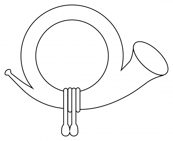 Postal Horn coloring page image