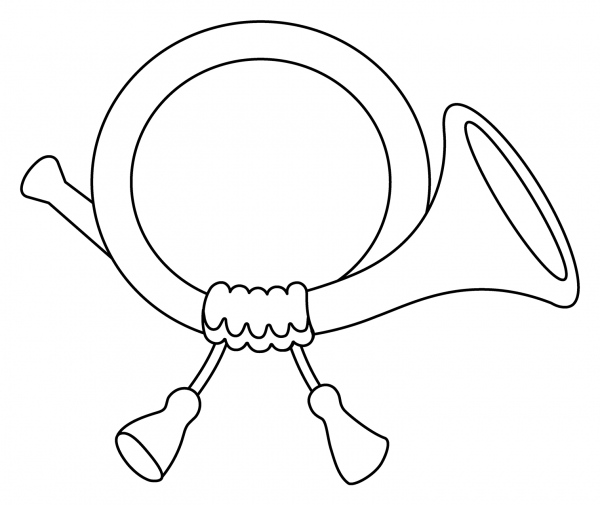 Postal Horn Emoji coloring page image