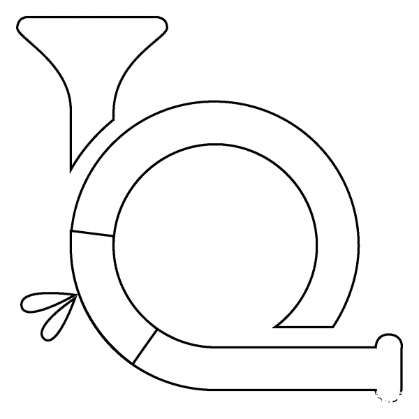 Postal Horn Emoji coloring page image