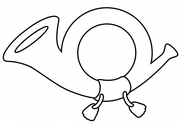 Postal Horn Emoji coloring page image