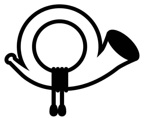 Postal Horn Emoji coloring page image