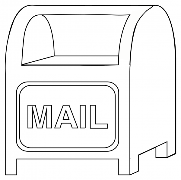 Postbox coloring page image
