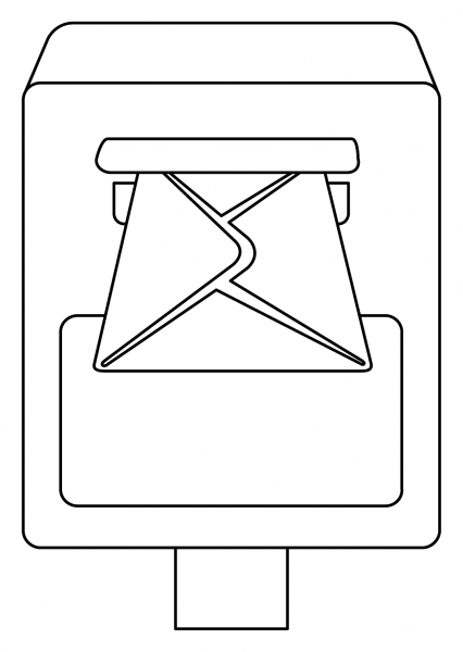 Postbox Emoji coloring page image