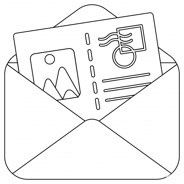 Postcard coloring page image