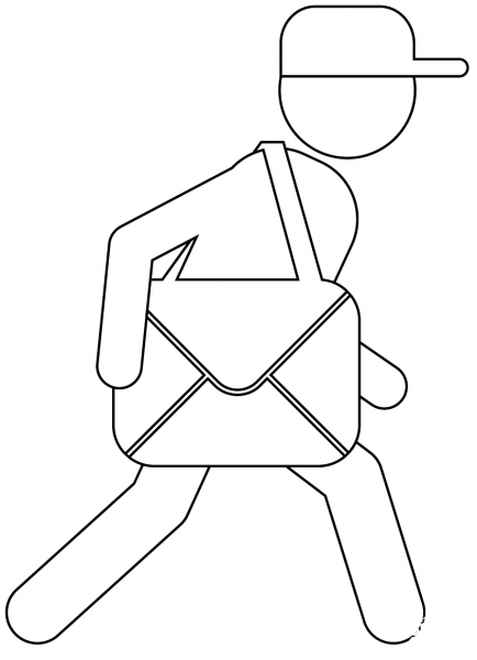 Postman coloring page image