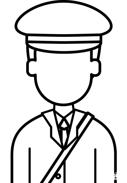 Postman coloring page image