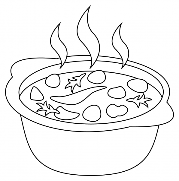 Pot of Food coloring page image