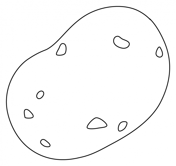 Potato Emoji coloring page image