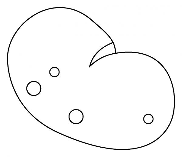 Potato Emoji coloring page image