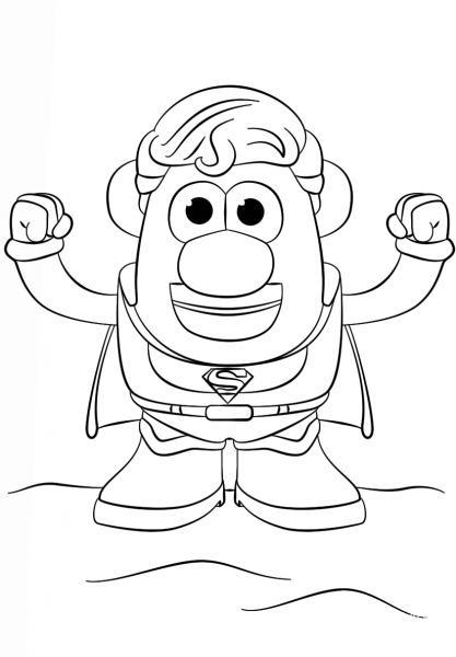 Potato Head Superman coloring page image