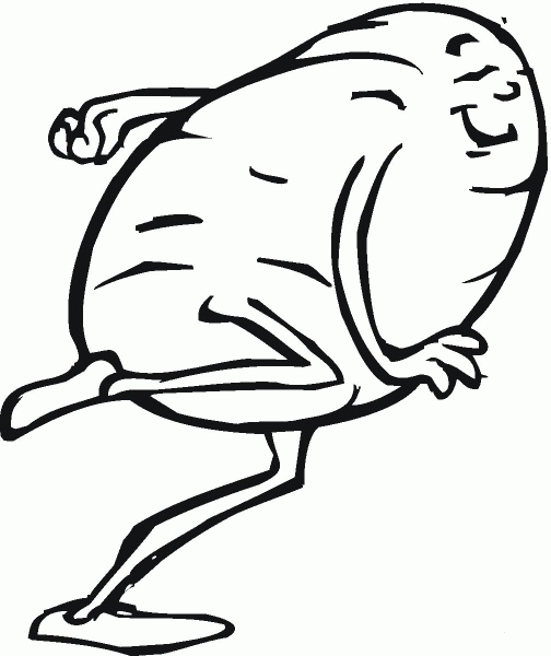 Potato is Running coloring page image
