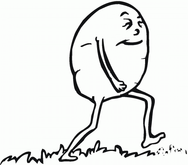 Potato is Walking coloring page image