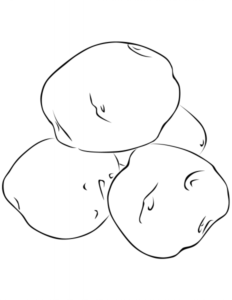 Potatoes coloring page image