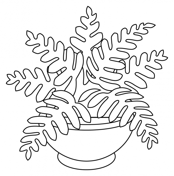 Potted Plant Emoji coloring page image