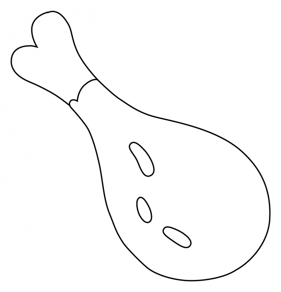 Poultry Leg Emoji coloring page image
