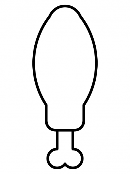 Poultry Leg Emoji coloring page image