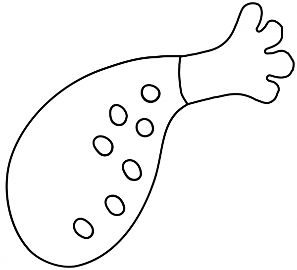 Poultry Leg Emoji coloring page image