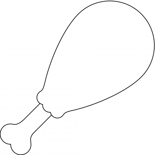 Poultry Leg Emoji coloring page image