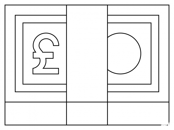 Pound Banknote coloring page image