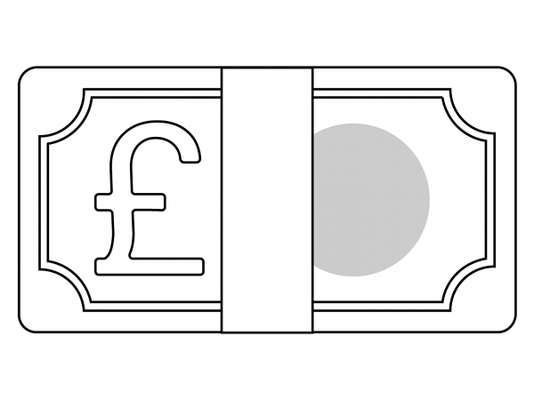 Pound Banknote Emoji coloring page image