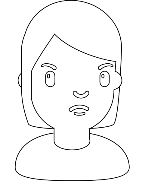 Pout Emoji coloring page image