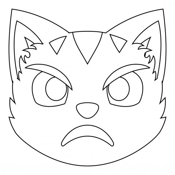 Pouting Cat coloring page image