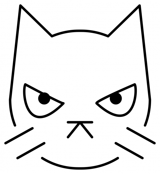 Pouting Cat Emoji coloring page image
