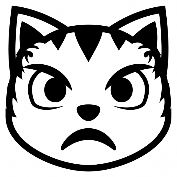 Pouting Cat Emoji coloring page image