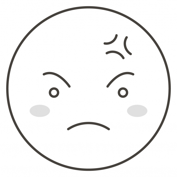 Pouting Face coloring page image