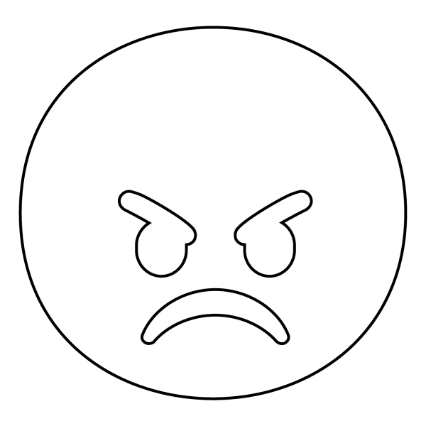 Pouting Face Emoji coloring page image