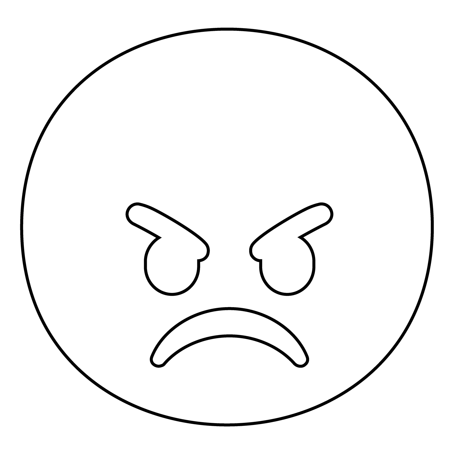 Pouting Face Emoji coloring page - ColouringPages