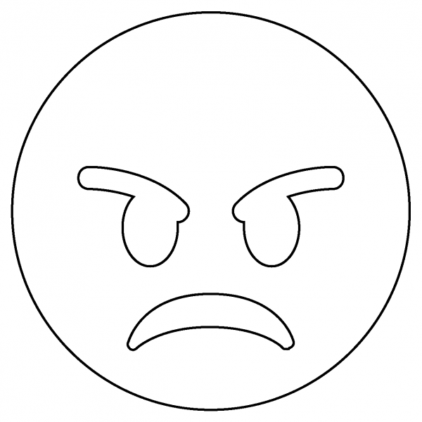 Pouting Face Emoji coloring page image
