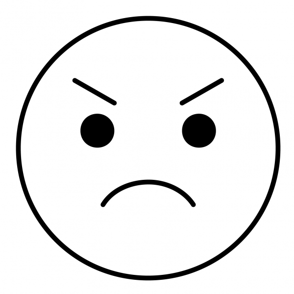 Pouting Face Emoji coloring page image