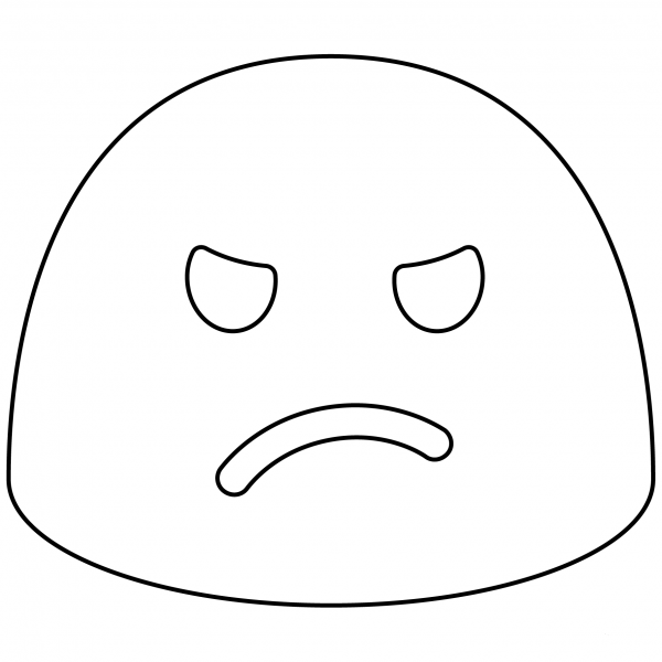 Pouting Face Emoji coloring page image