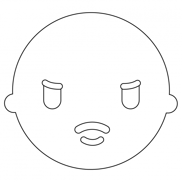 Pouting Face Emoji coloring page image