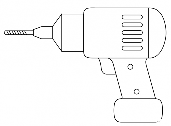 Power Drill coloring page image