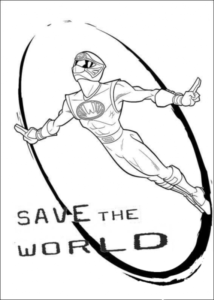 Power Ranger Wants To Save The World  coloring page image