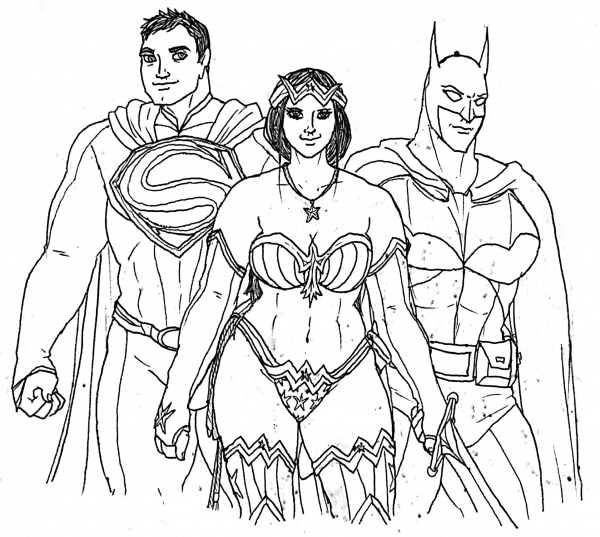 Powerful Three coloring page image