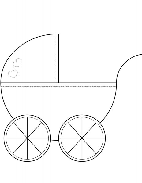 Pram Stroller coloring page image