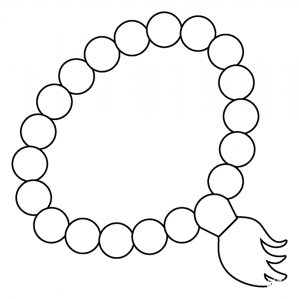 Prayer Beads Emoji coloring page image