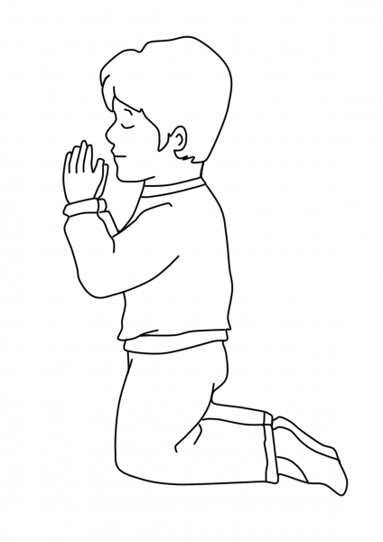 Praying Boy coloring page image