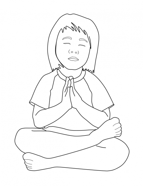 Praying Child coloring page image