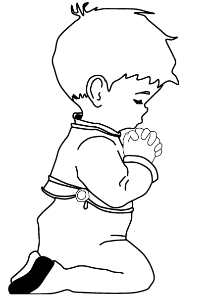Praying Little Boy coloring page image