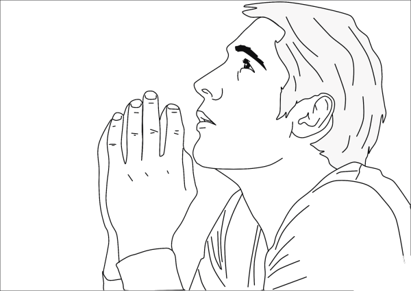Praying Man coloring page image