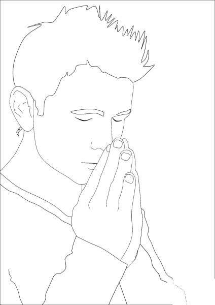 Praying Man coloring page image