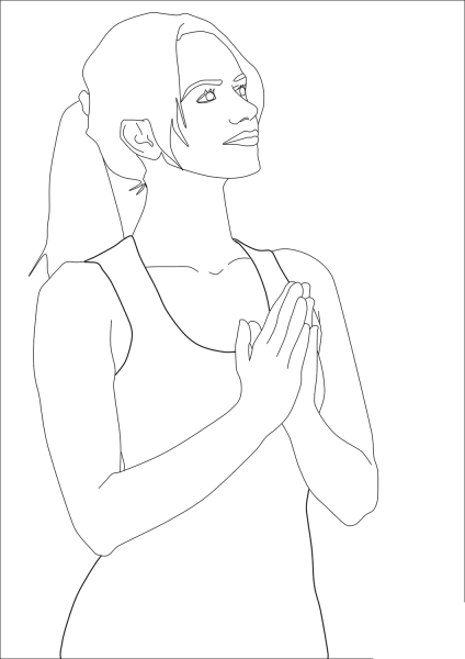 Praying Woman coloring page image