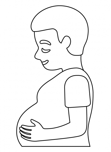 Pregnant Man Emoji coloring page image