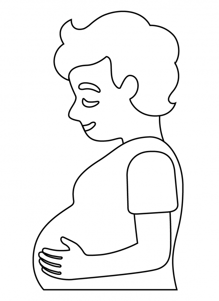 Pregnant Person Emoji coloring page image