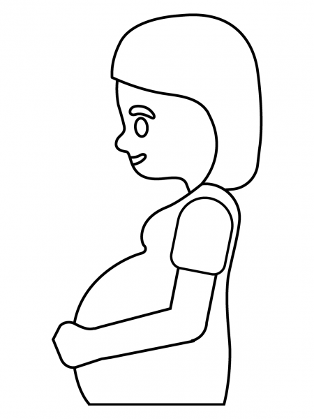 Pregnant Woman Emoji coloring page image